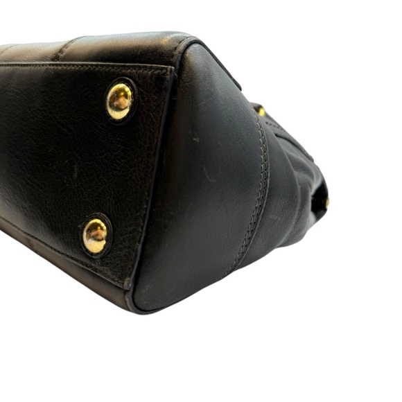 COACH 11048 Hampton Tiffany Turnlock Satchel Black Leather Tote Shoulder Bag - Picture 6 of 10